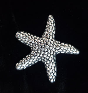 Magnetic Brooch-Silver Starfish-Sleeves 2 Go
