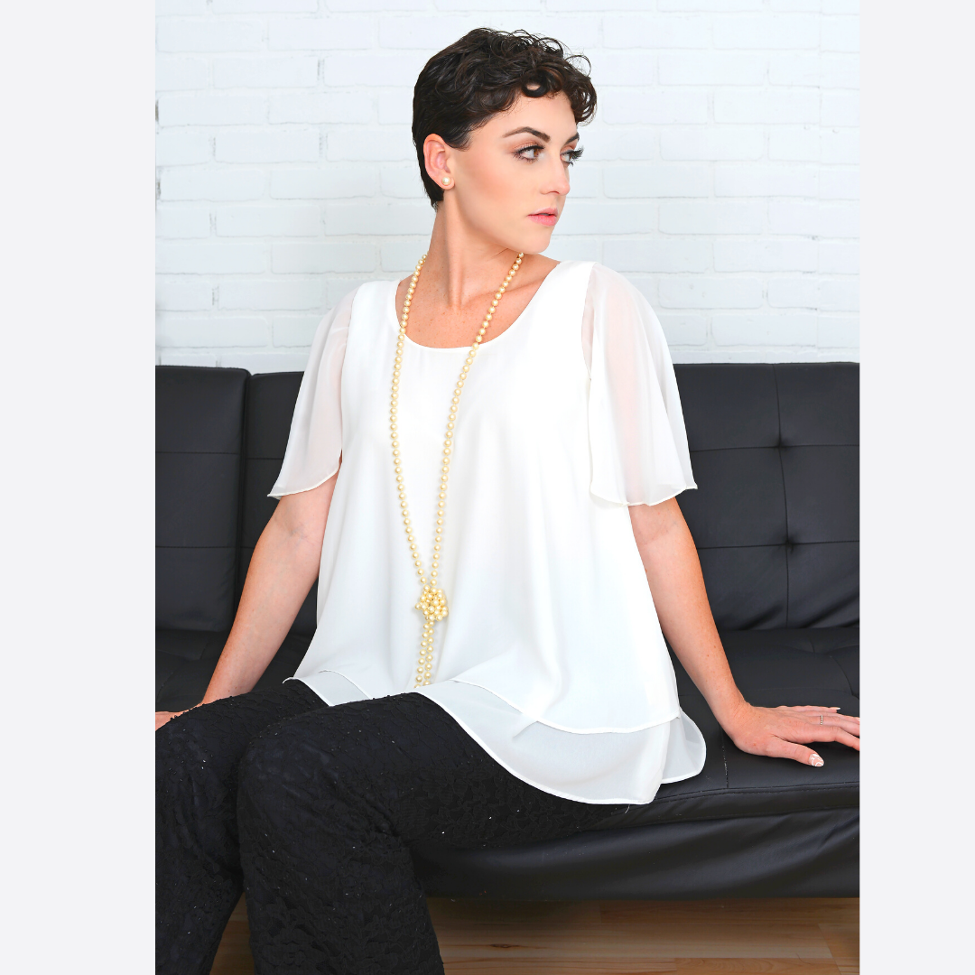 Ivory Attachable Flutter Sleeves--Sleeves 2 Go