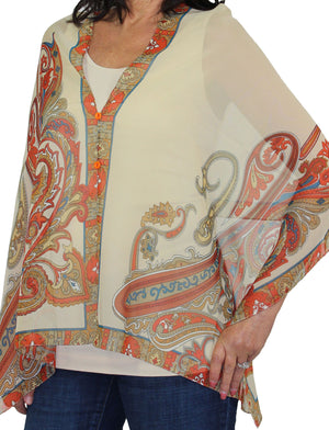 The Poncho-Paisley Poncho / One Size-Sleeves 2 Go