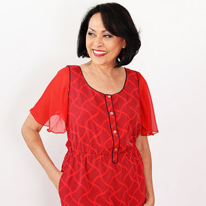Red Attachable Flutter Sleeves-One Size / Red-Sleeves 2 Go