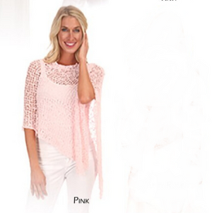 Knit Poncho-Pale Pink-Sleeves 2 Go