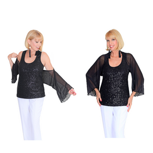 The Shrug &amp; Scarf-Basic Black Shrug / One Size-Sleeves 2 Go