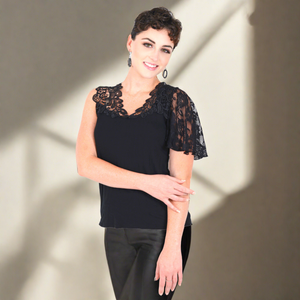 Black Lace Attachable Sleeves-One Size / Black-Sleeves 2 Go