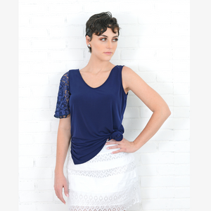 Navy Lace Sleeves--Sleeves 2 Go