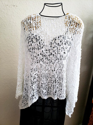 Knit Crop Top-white / one size-Sleeves 2 Go